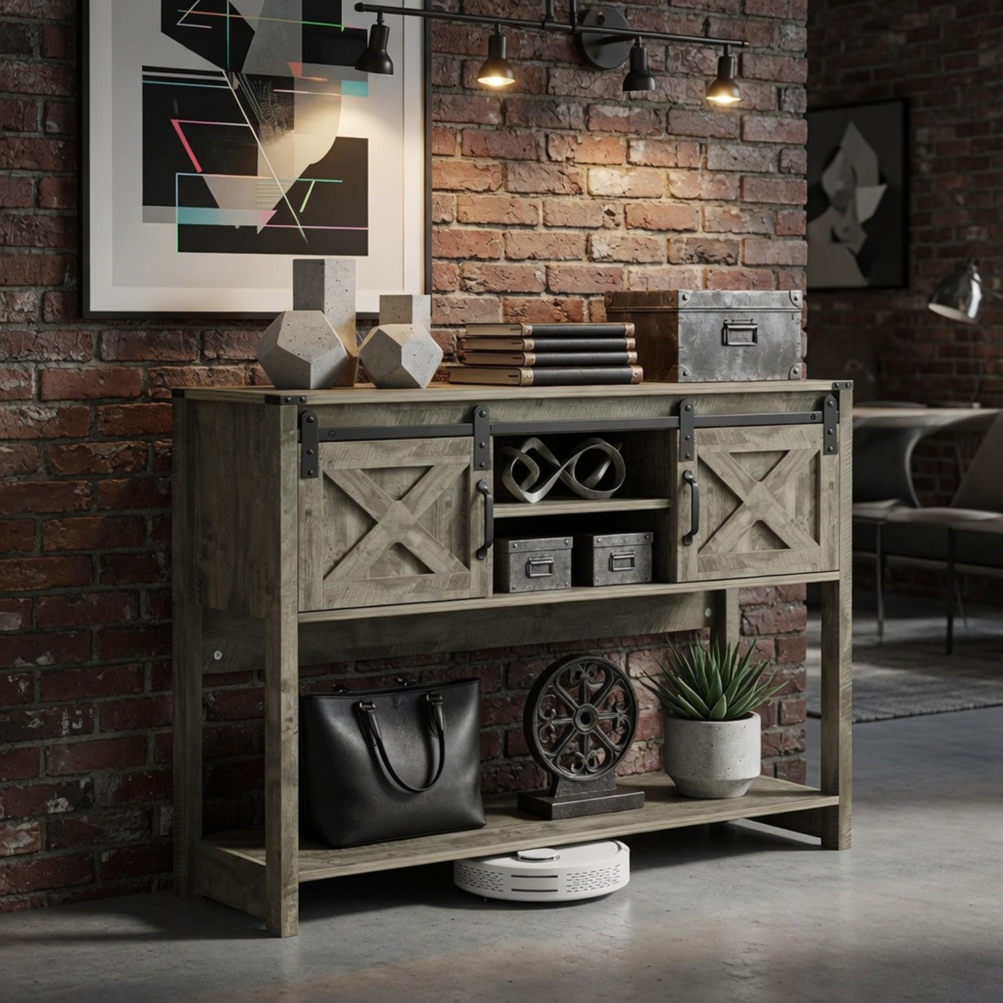 46" Modern Farmhouse Entryway Table