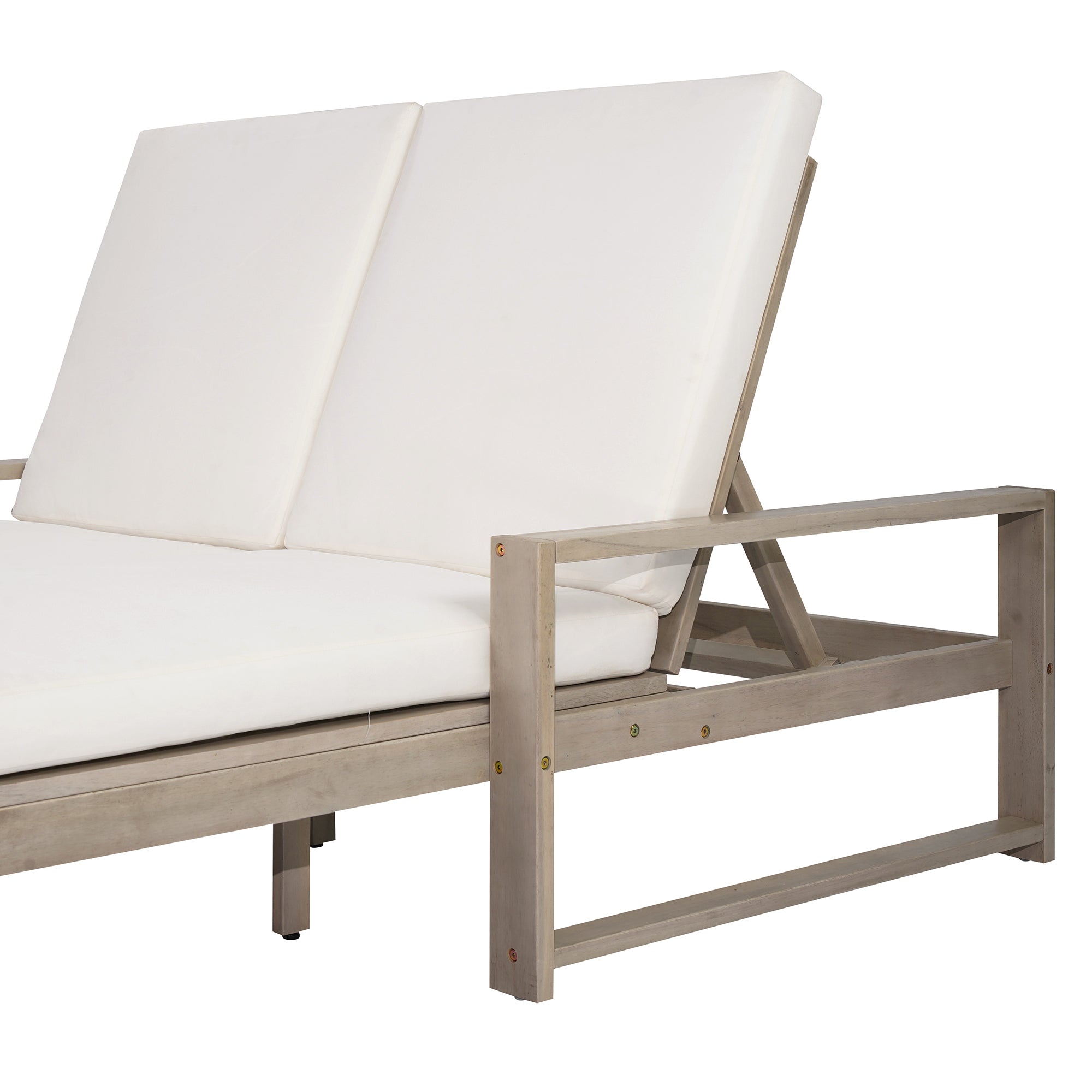 TREXM Outdoor Double Lounge Chair with Adjustable Backrest