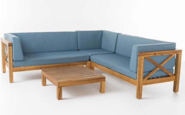 Brava X-Back 4-Piece Sofa Set, Blue