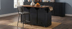 K&K 72" Farmhouse Kitchen Island with Fridge Storage