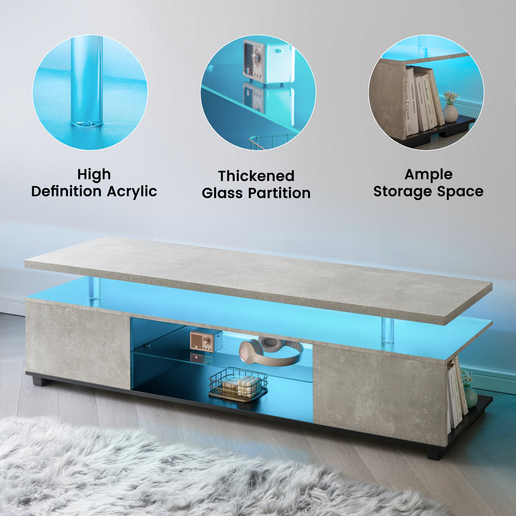 TV Stand for 55 Inch TV - LED Gaming Entertainment Center
