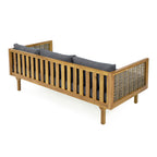 Claremont 3 Seater Daybed With Rattan Arms (Dark)