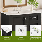 30" Bathroom Vanity, Modern Bathroom Cabinet with Sink Combo Set