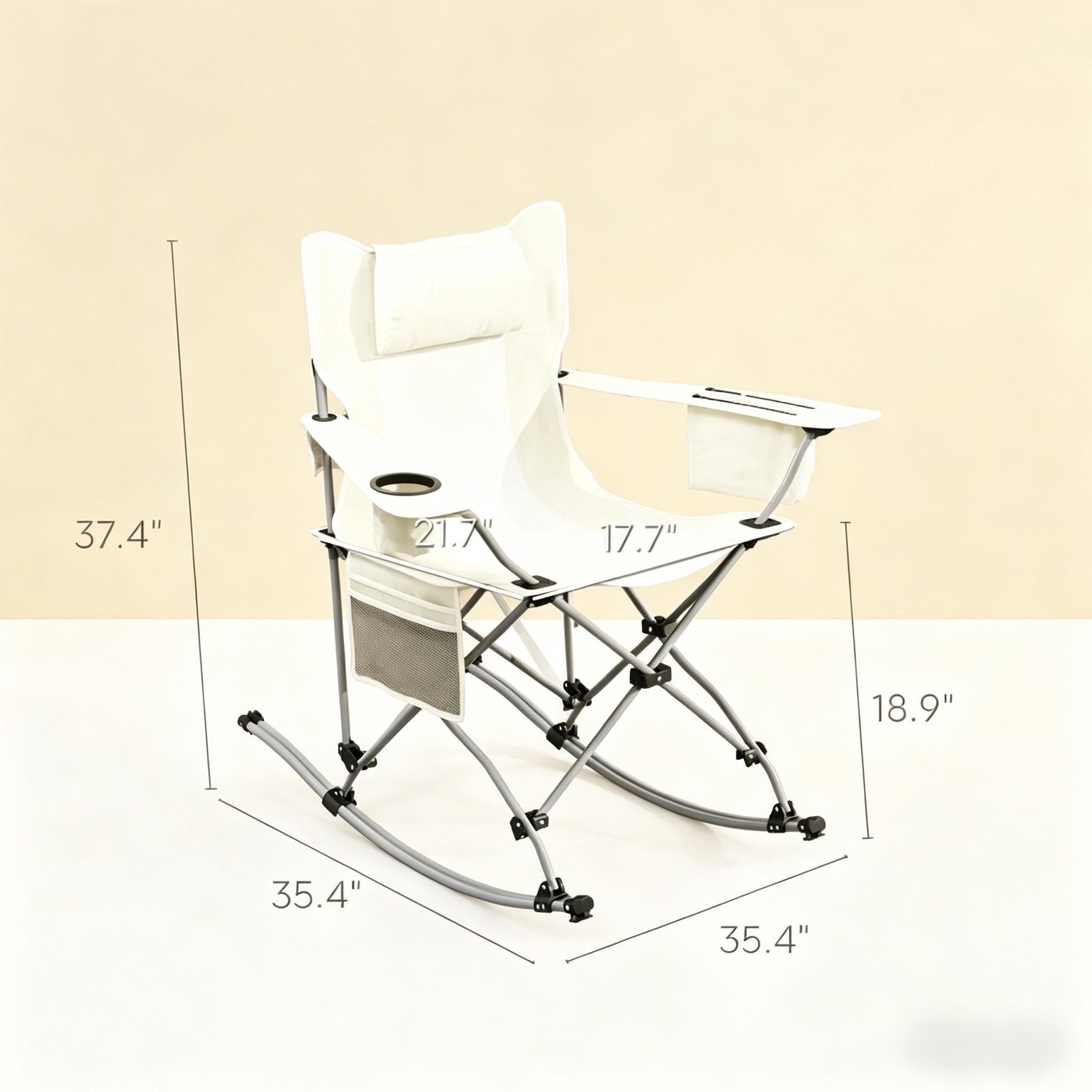Set of 2 Rocking Park Chair - Portable Outdoor Folding Chairs