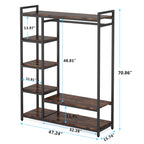 47.24" Rustic Brown Freestanding Closet Organizer