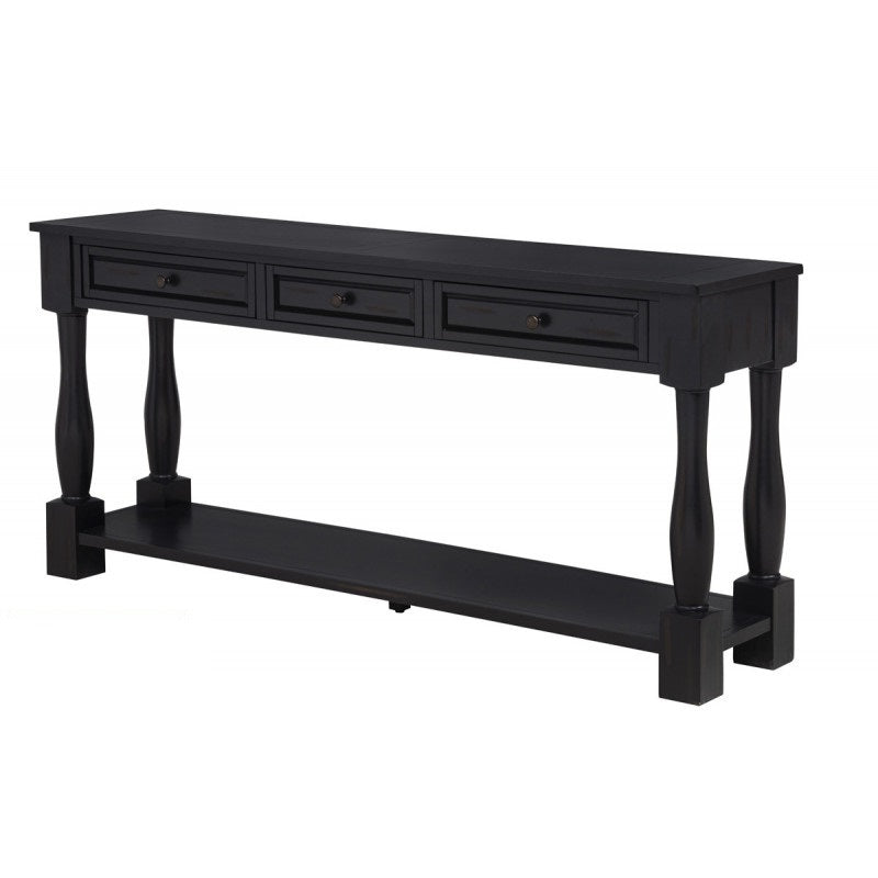 63" Long Console Table with Drawers and Shelf