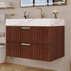 30" Modern Floating Bathroom Vanity with Seamless Sintered Stone Top