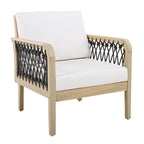 Outdoor Acacia Wood Club Chair with Handwoven Rope (Set of 2)
