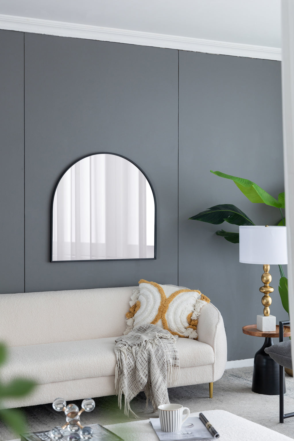 33" x 31" Arched Decorative Accent Mirror
