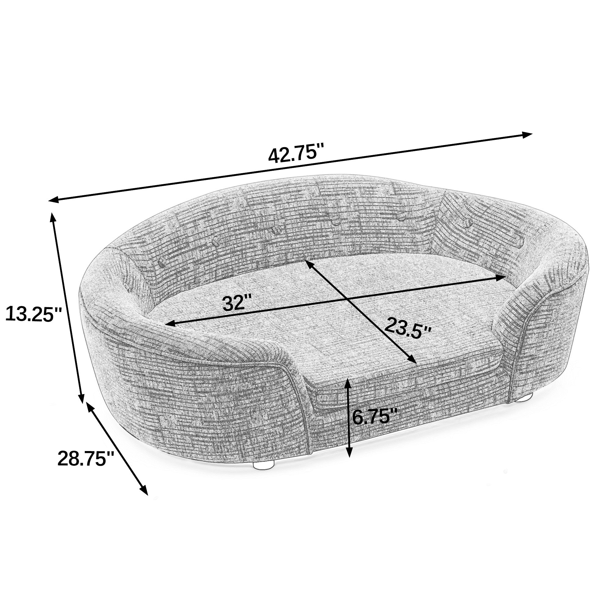 Oversized Oval Semi-Enclosed Dog Sofa
