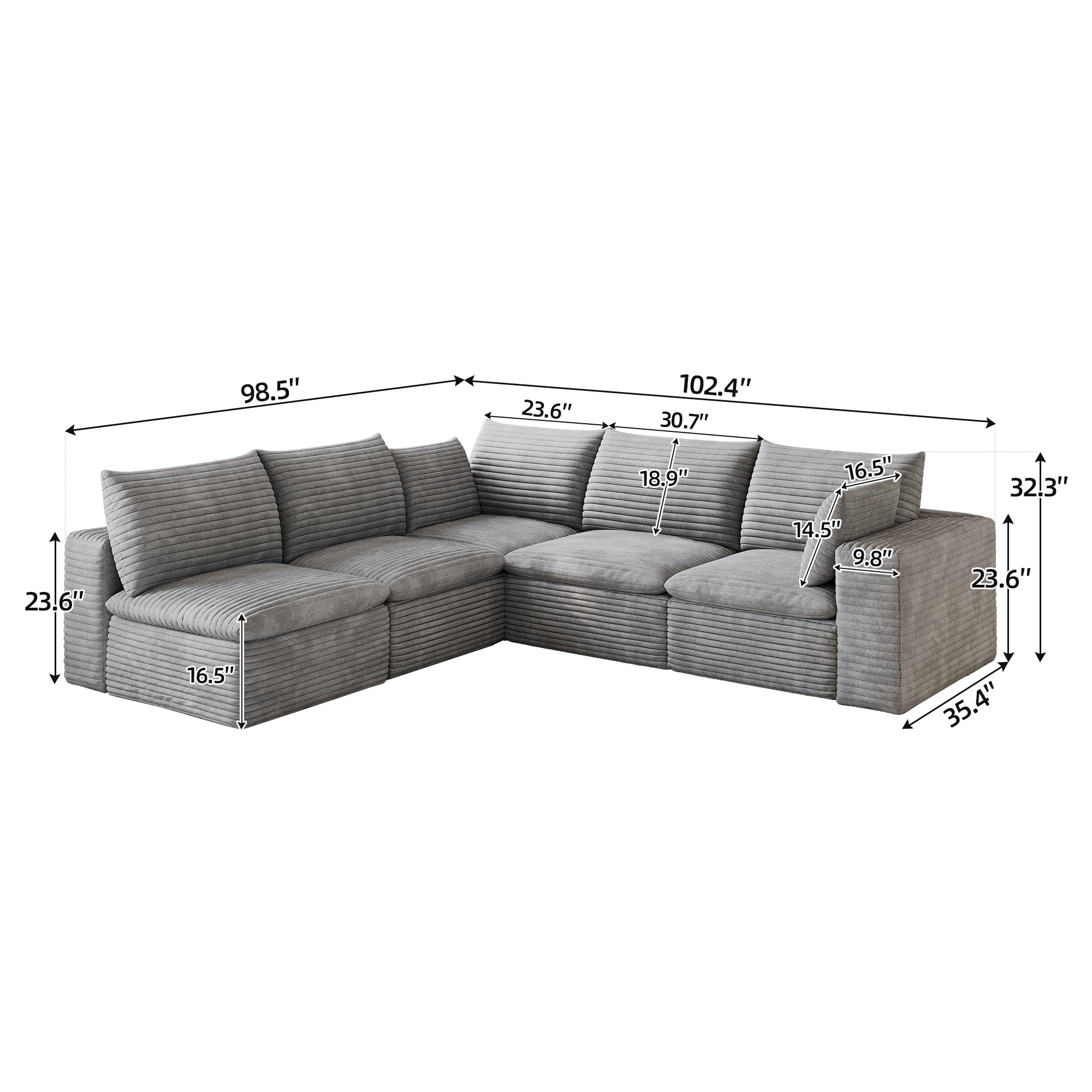 Cloud Sofa in Corduroy Fabric