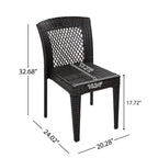 5-Piece Outdoor Dining Set, Acacia Wood Rectangular Patio Table & 4 PE Rattan Iron Frame Dining Chairs
