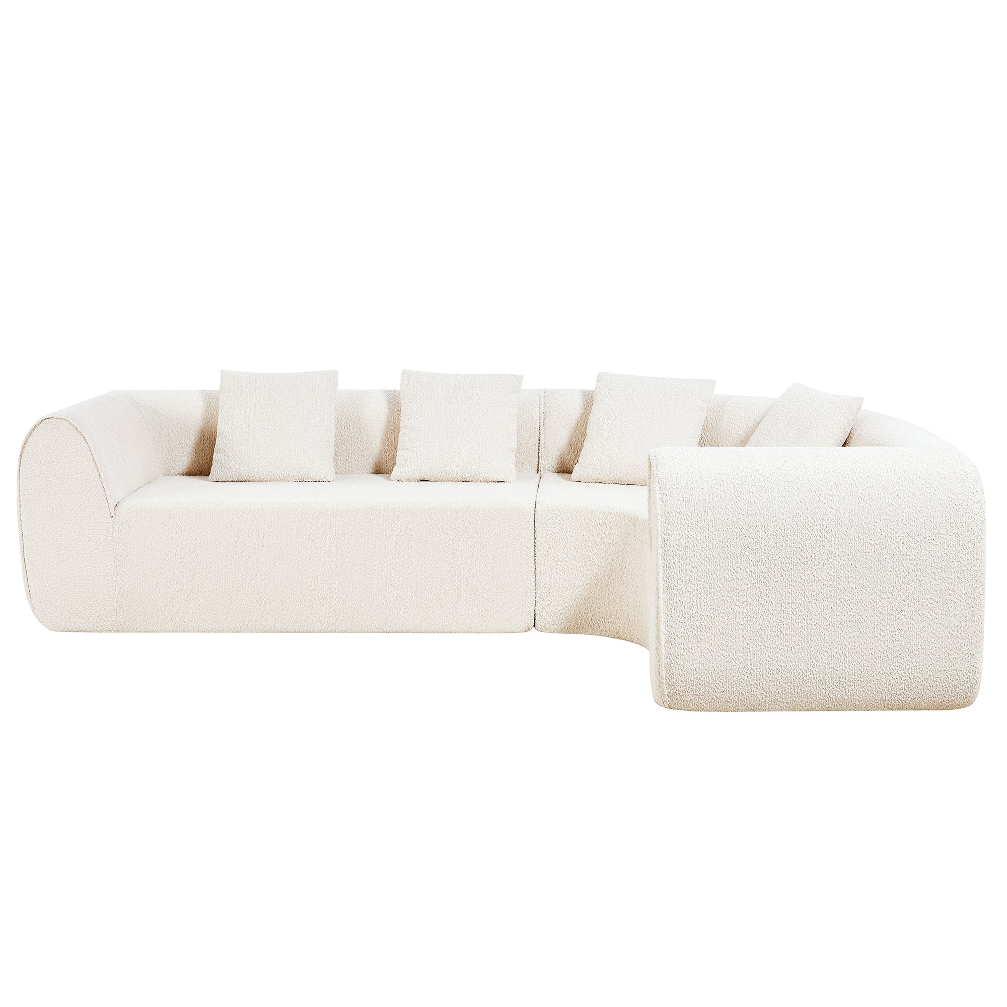 110" Modern Curved L-Shaped Modular Sectional Sofa