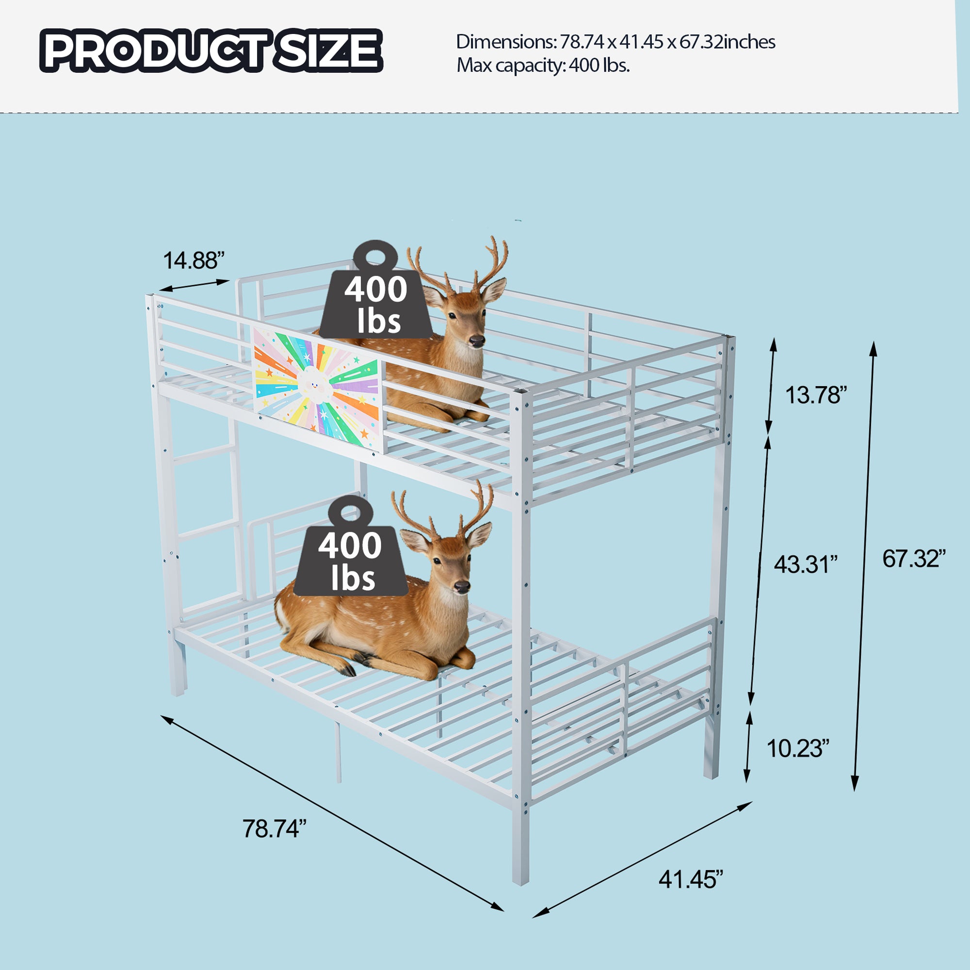 Twin Over Twin Metal Bunk Bed