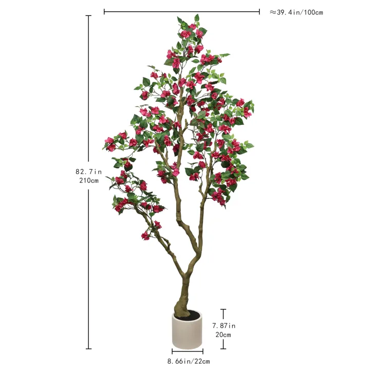 7FT Artificial Bougainvillea Tree with Realistic Rose