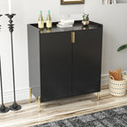 2 Doors Home Wine Bar Cabinet with Wine Rack & Adjustable Storage Shelf
