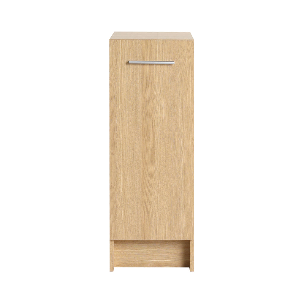 12" Slim Freestanding Bathroom Storage Cabinet, Light