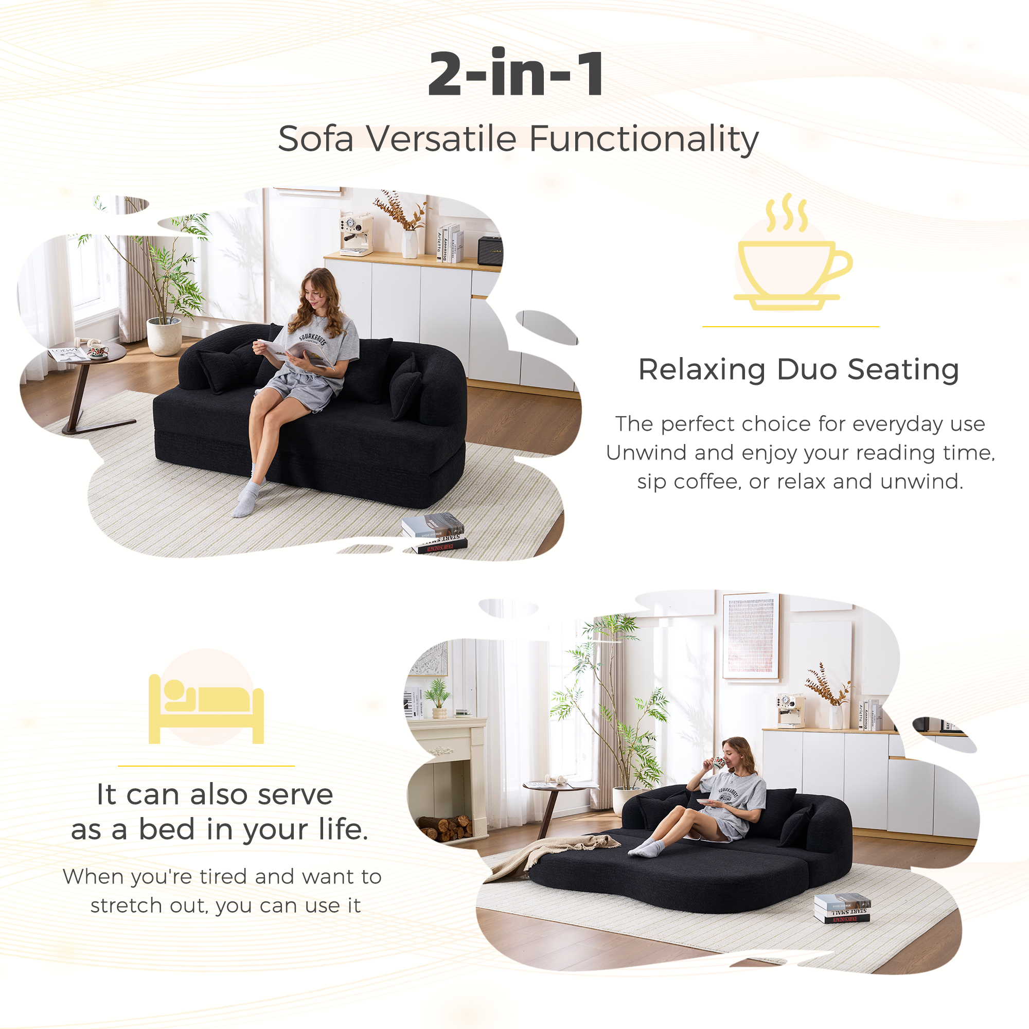 2-in-1 Foldable Sofa Bed