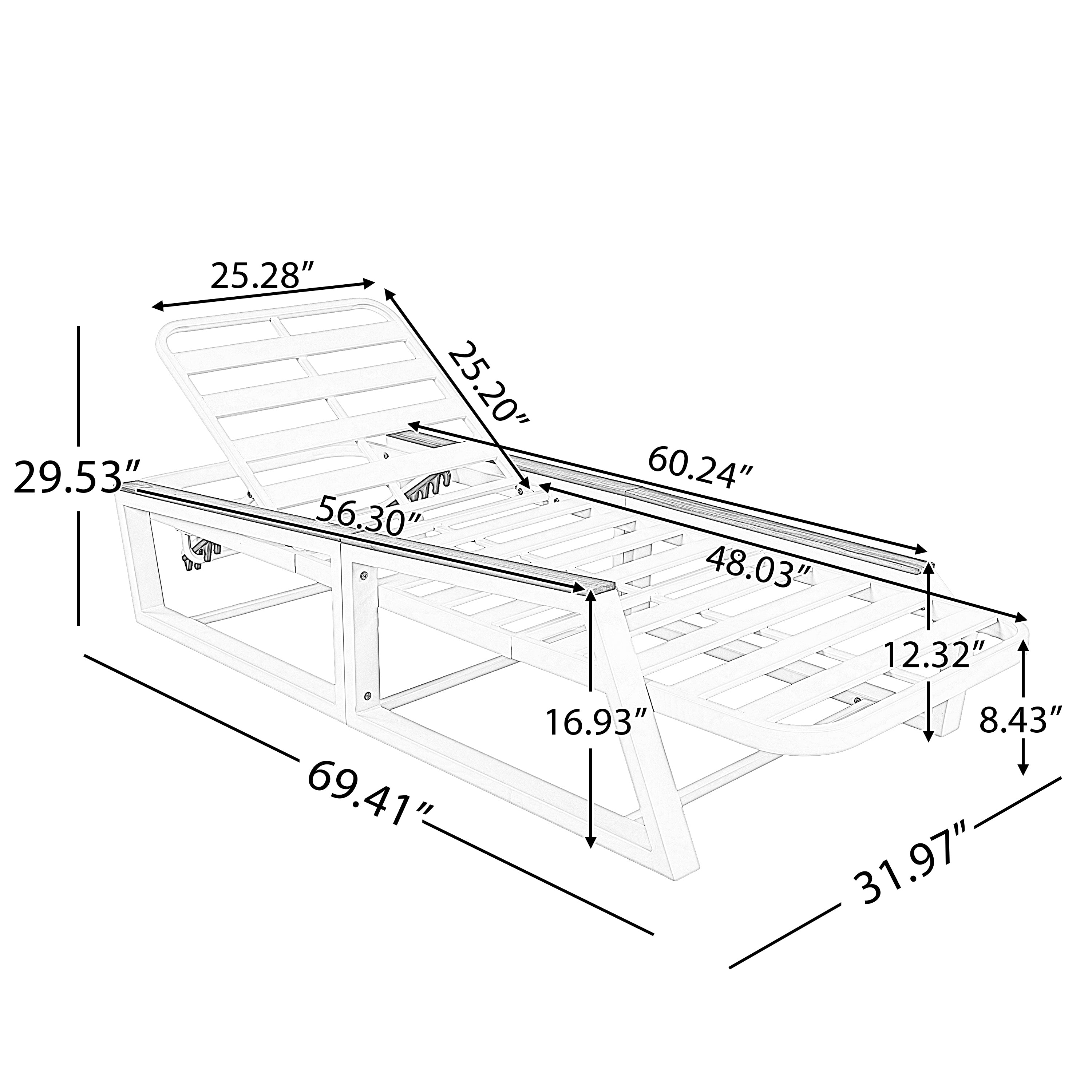 Adjustable 5-Position Outdoor Chaise Lounge