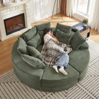 78.5-Inch Corduroy Round Oversized Recliner