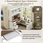 Space-Saving L-Shaped Computer Desk