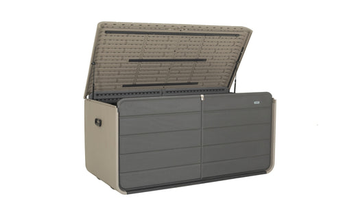 200 Gallon Plastic Deck Box with Lock, Wheels & Waterproof Lid