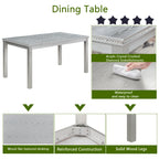 6 Piece Wooden Dining Table Set