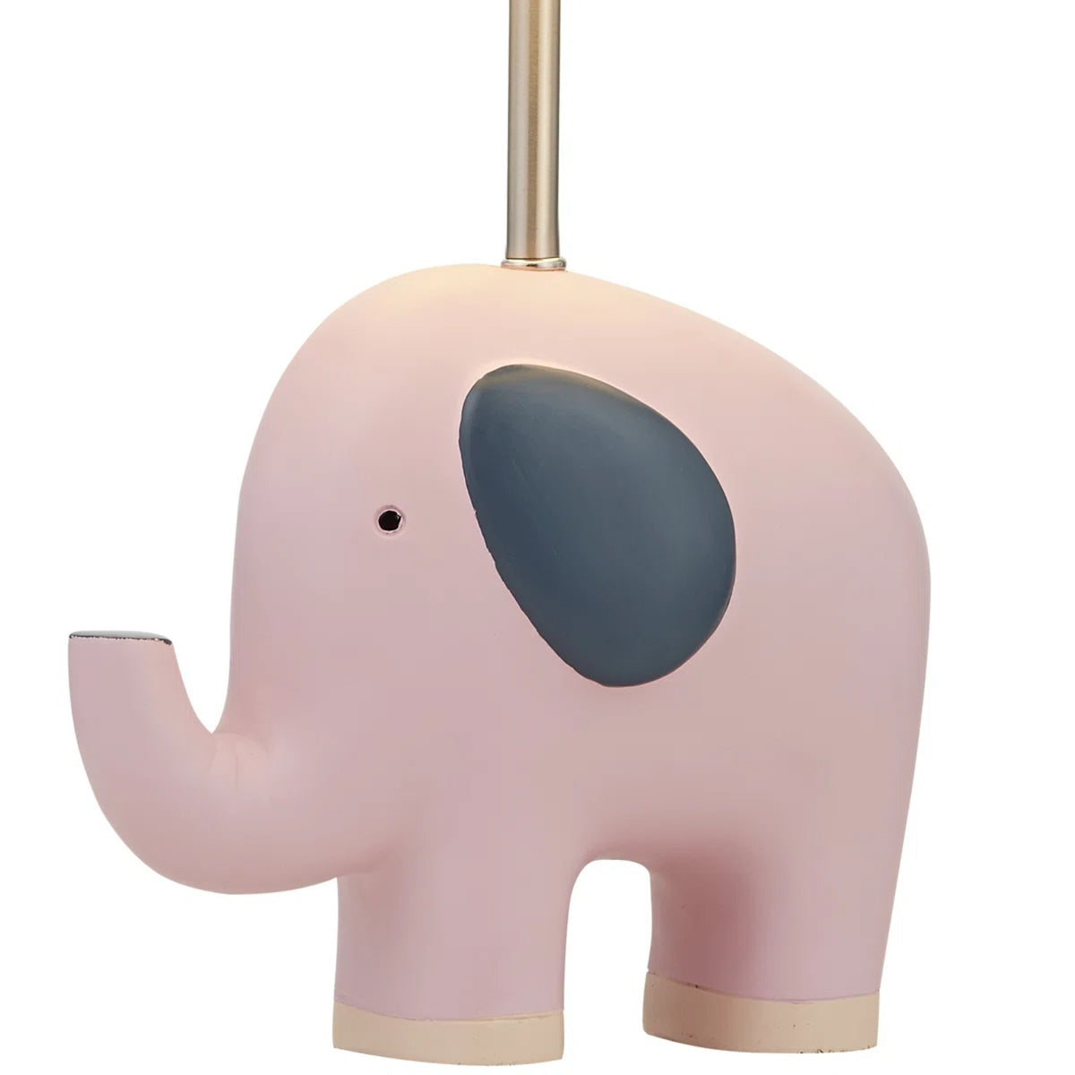Pink Elephant Table Lamp, 16.5 Inches, Resin Base with Linen Shade