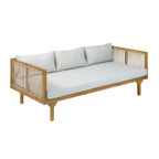 Outdoor Patio Sofa with Acacia Wood and Rope Design