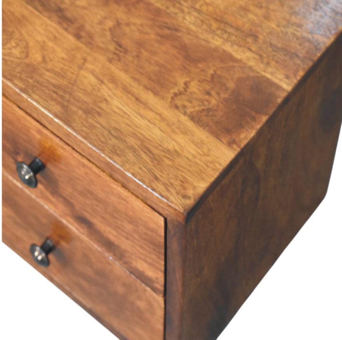 Solis Chestnut Nightstand - Wall-Mounted, 2-Drawers