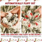 6ft Flocked Pre-Lit Christmas Tree with 300 UL Warm Lights