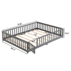Full Size Floor Bed with Door - Solid Wood Platform Bed