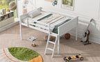 Full Size Wood Low Loft Bed with Ladder