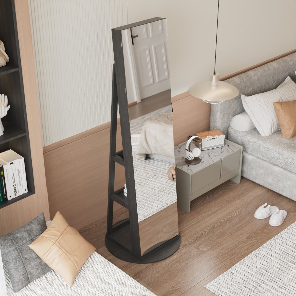 360° Swivel Jewelry Cabinet with Full Length Mirror