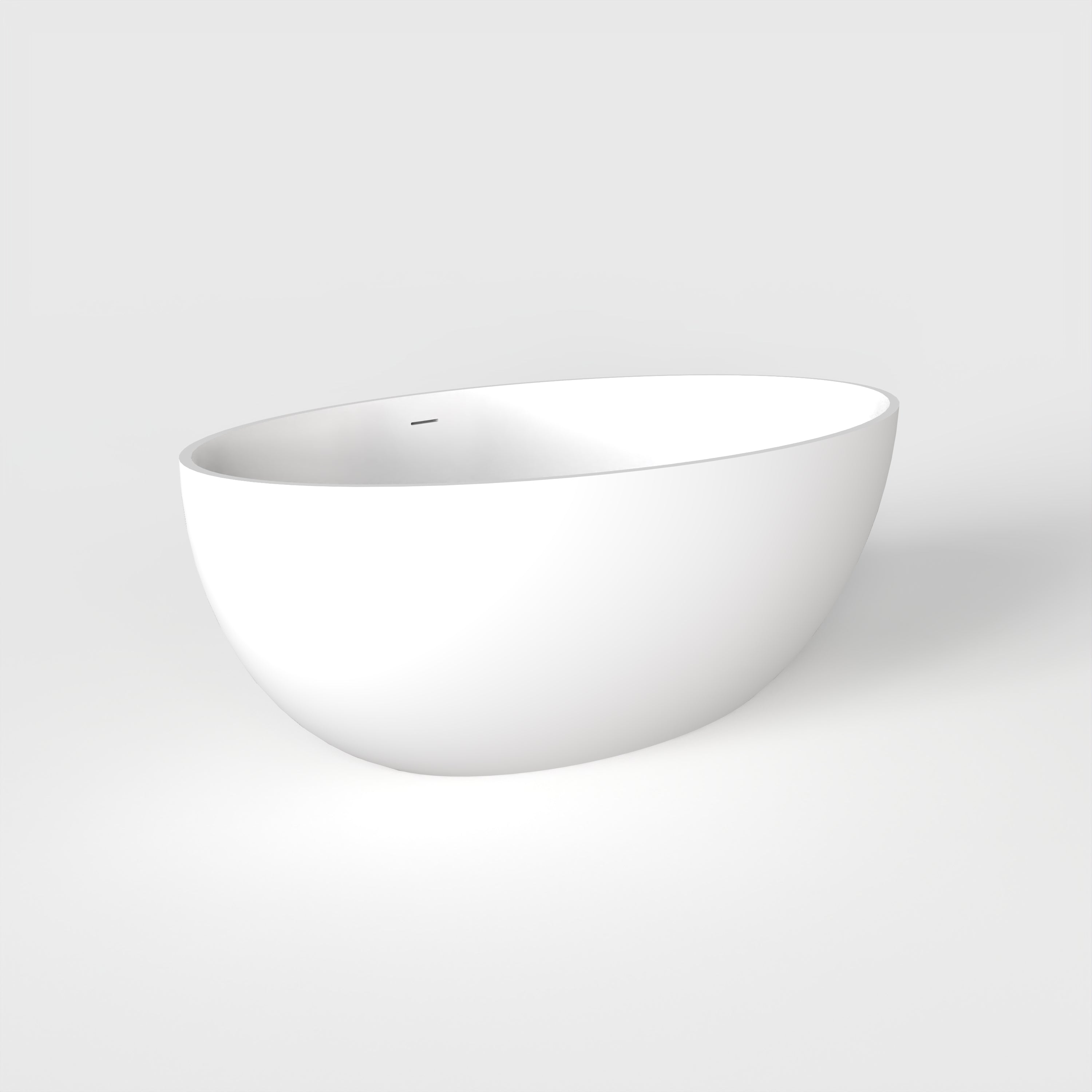 67 Inch Freestanding Solid Surface Soaking Bathtub