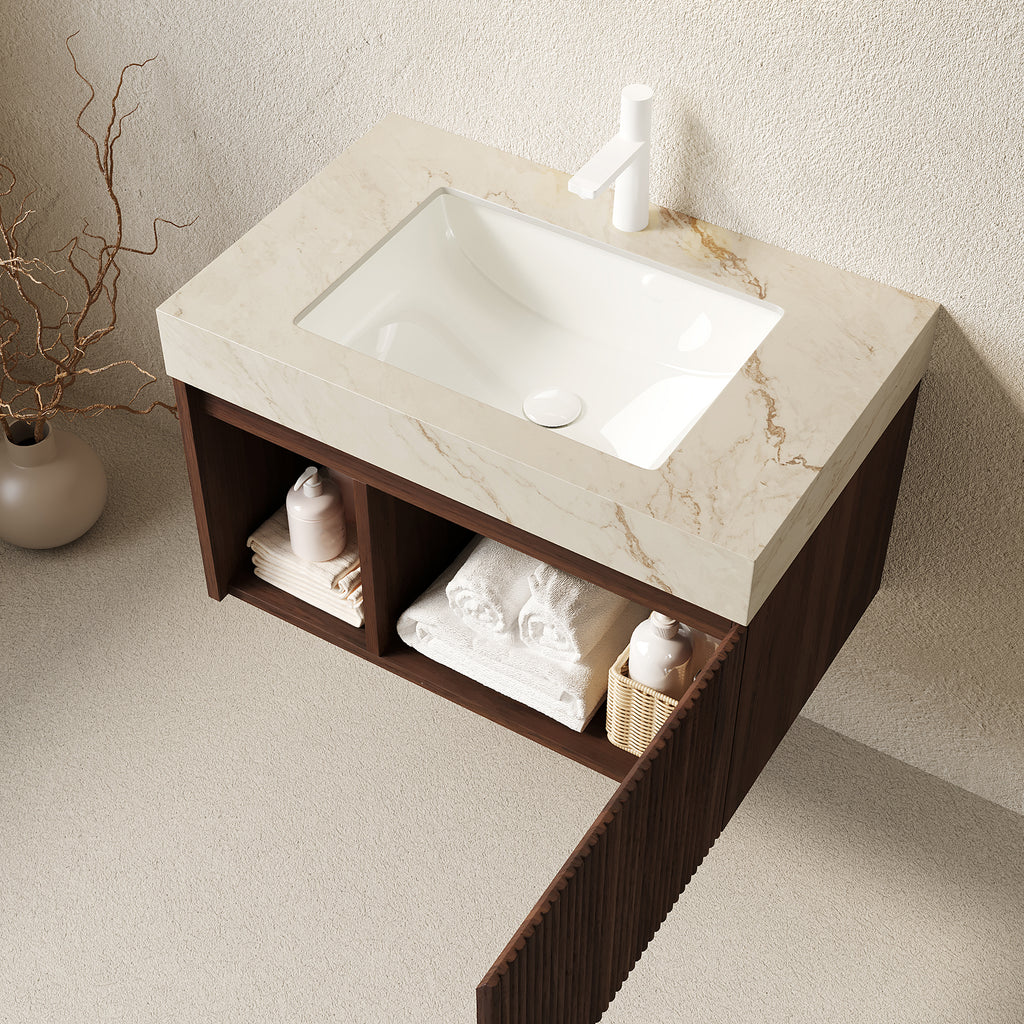 EIDEN 30" Bathroom Vanity & Sink - Floating Storage Cabinet