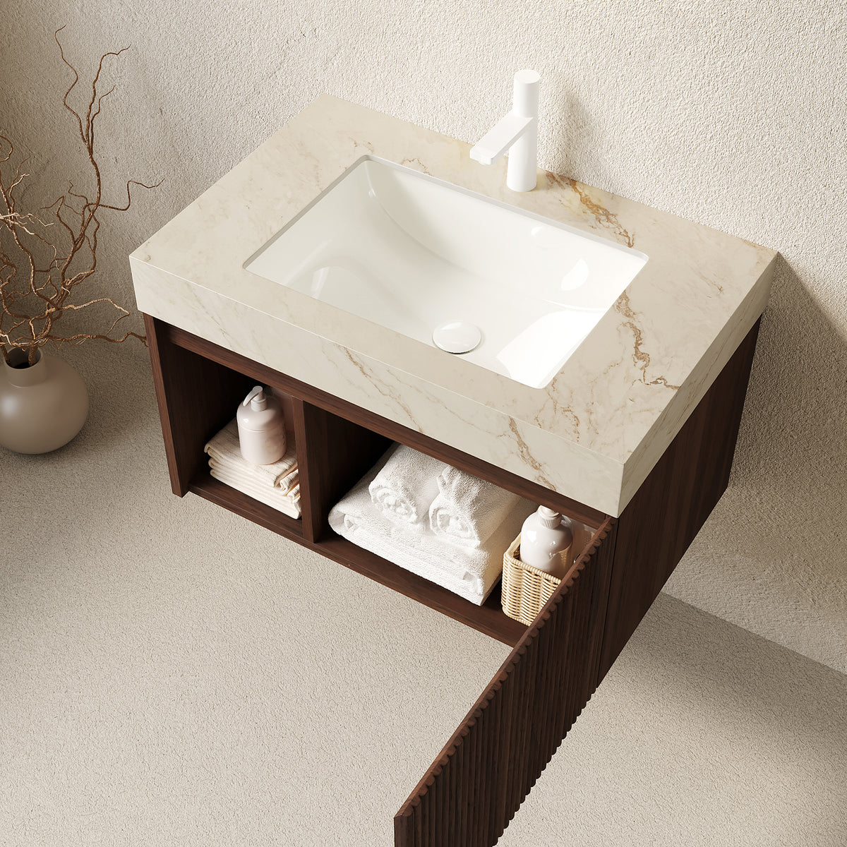 EIDEN 30" Bathroom Vanity & Sink - Floating Storage Cabinet