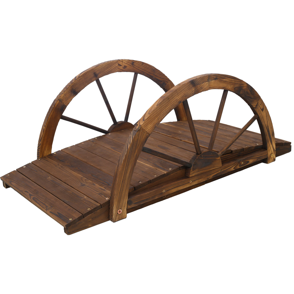 3.3ft Wooden Garden Bridge Arc Footbridge