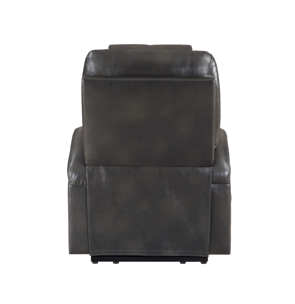 Gunmetal Leather Aire Recliner with Power Lift & Massage