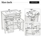 30" Natural Wood Grain Bathroom Vanity