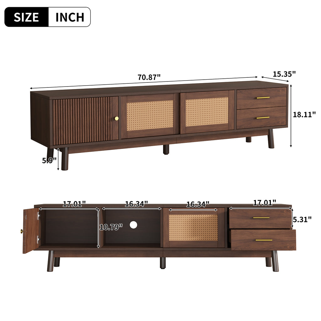 Mid Century Modern TV Stand for 80" TVs