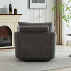 40.55"W Swivel Accent Chair With 2 Throw Pillows
