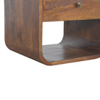 Solid Wood Chestnut Curved Edge Nightstand