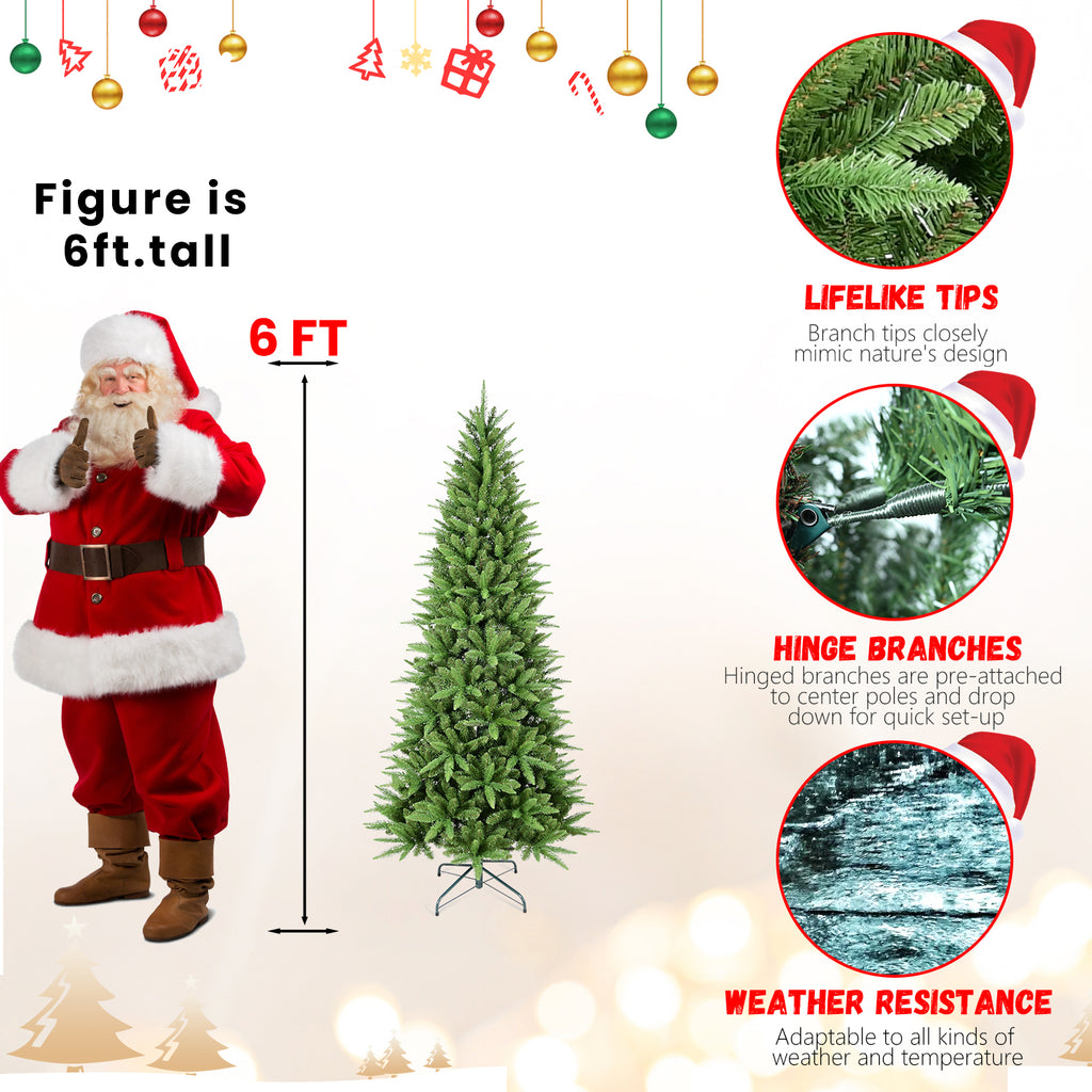 6FT Slim Christmas Tree – 850 Tips