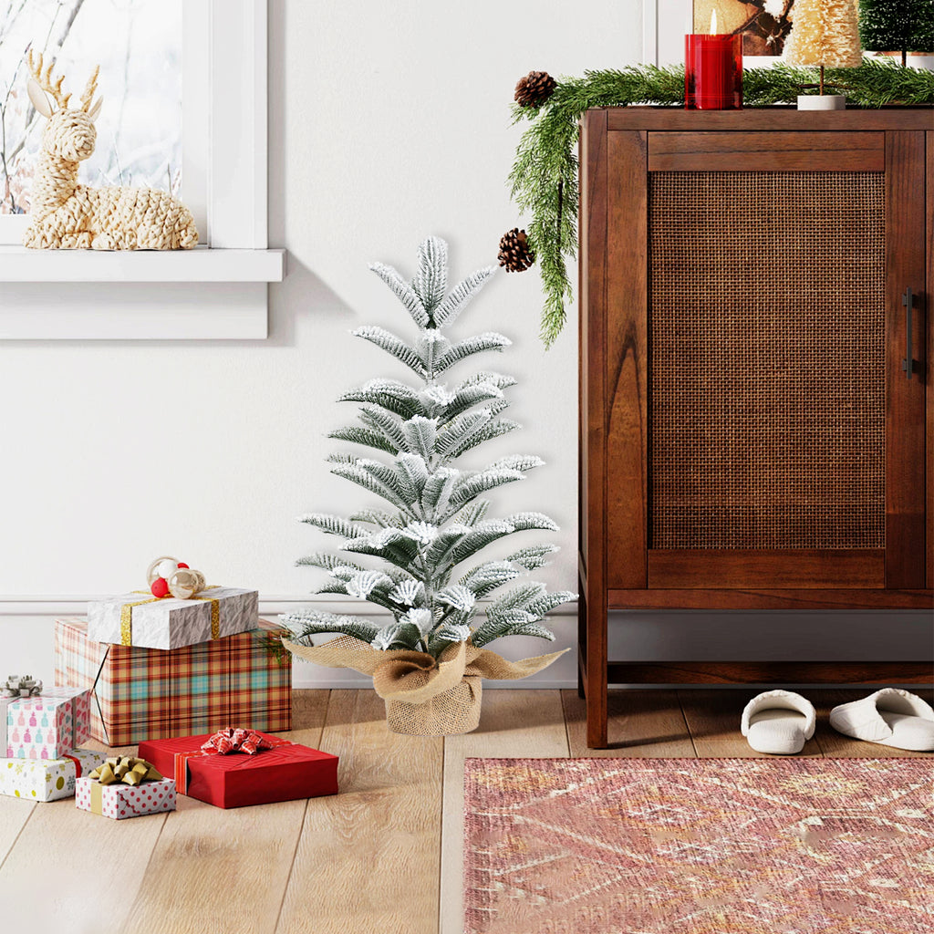 50CM Flocked Tabletop Christmas Tree