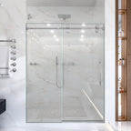 Frameless Single Sliding Shower Door – 5/16" Clear Tempered Glass