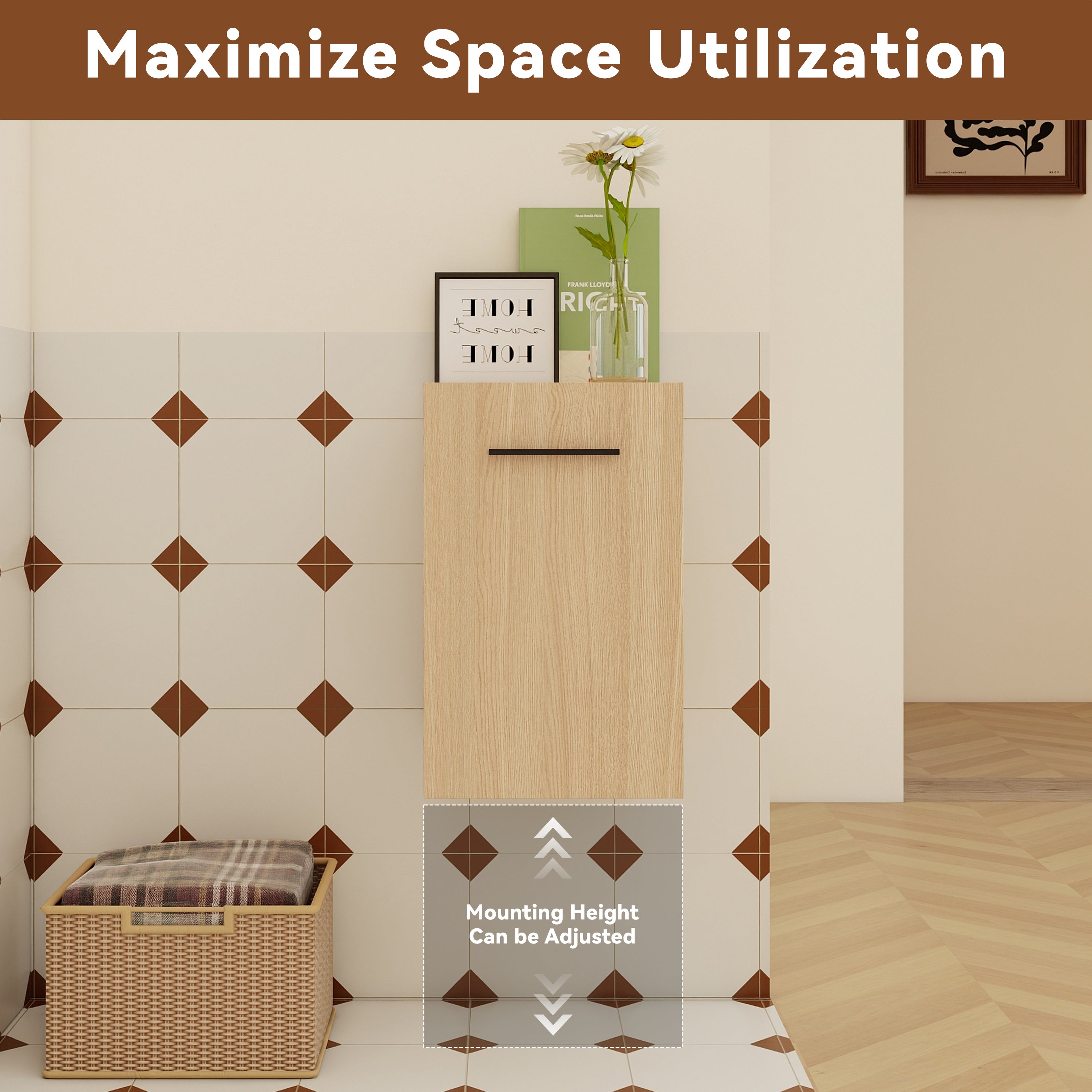 12" Floating Bathroom Vanity Single Door Base Cabinet