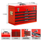 20-Inch Steel Portable Tool Box With Drawers