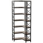 79.53" Tall 7-Tier Large Corner Bookshelf