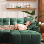 3 Seater Sofa Set With Ottoman And Throw Pillows